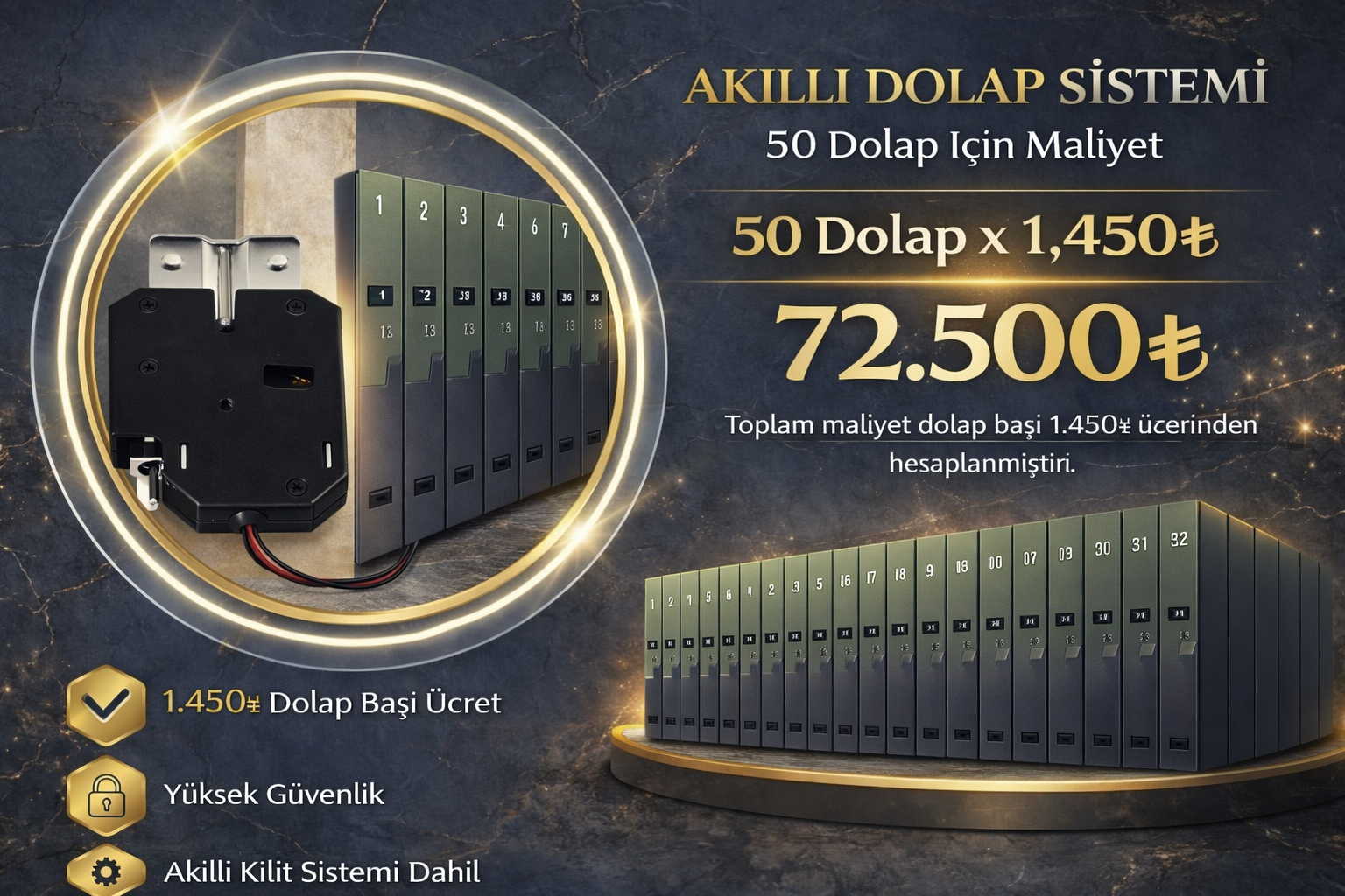 50x AKILLI DOLAP KİLİT SİSTEMİ